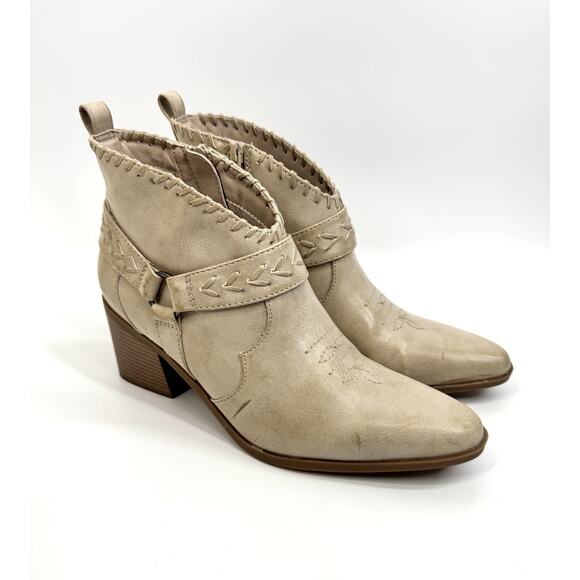 Frye & Co Shoes - Frye and Co. Womens Size 9.5 Palma Stacked Heel Booties Western Festival EUC